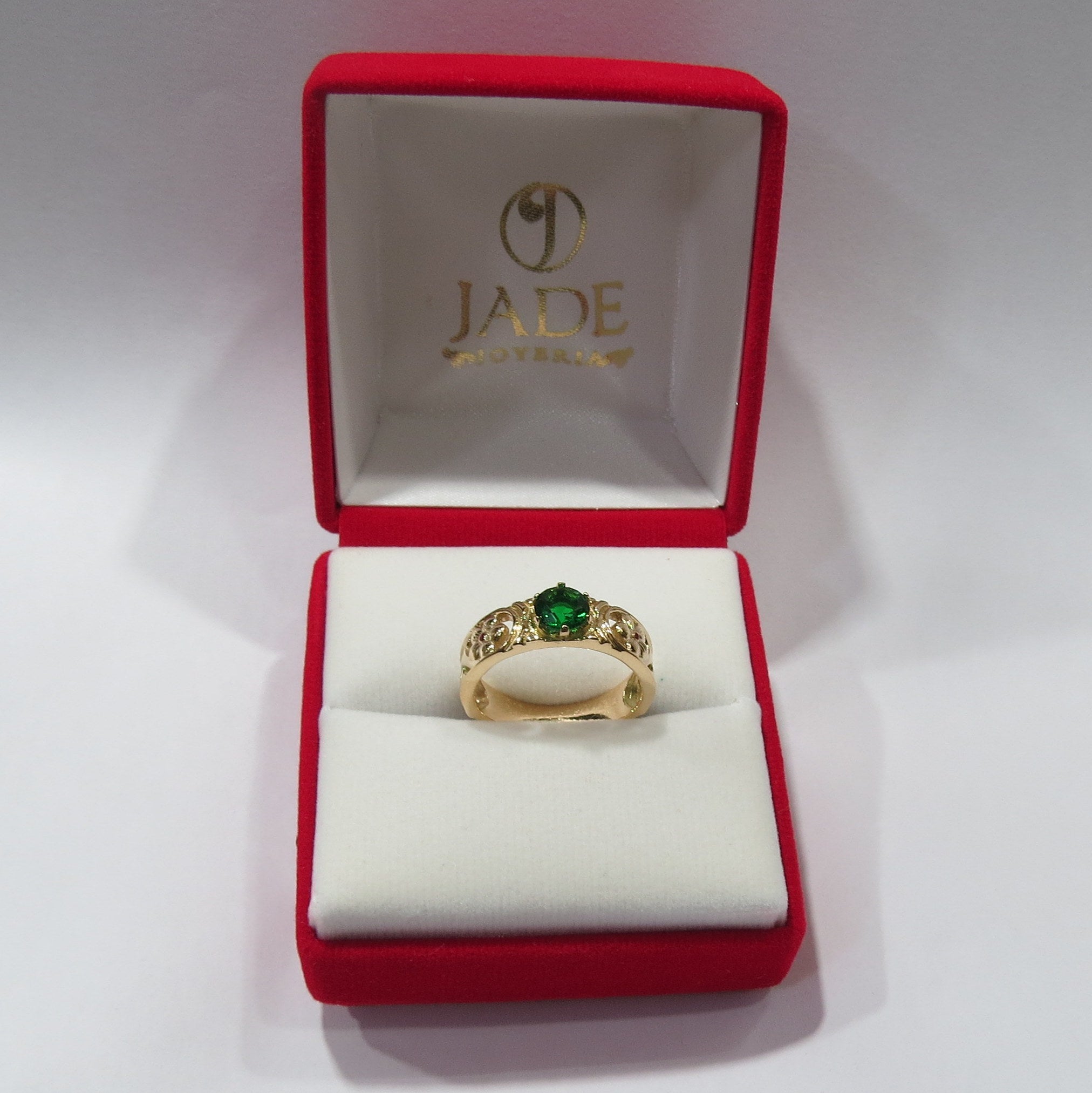 Anillo Esmeralda Flower en Oro de 18k