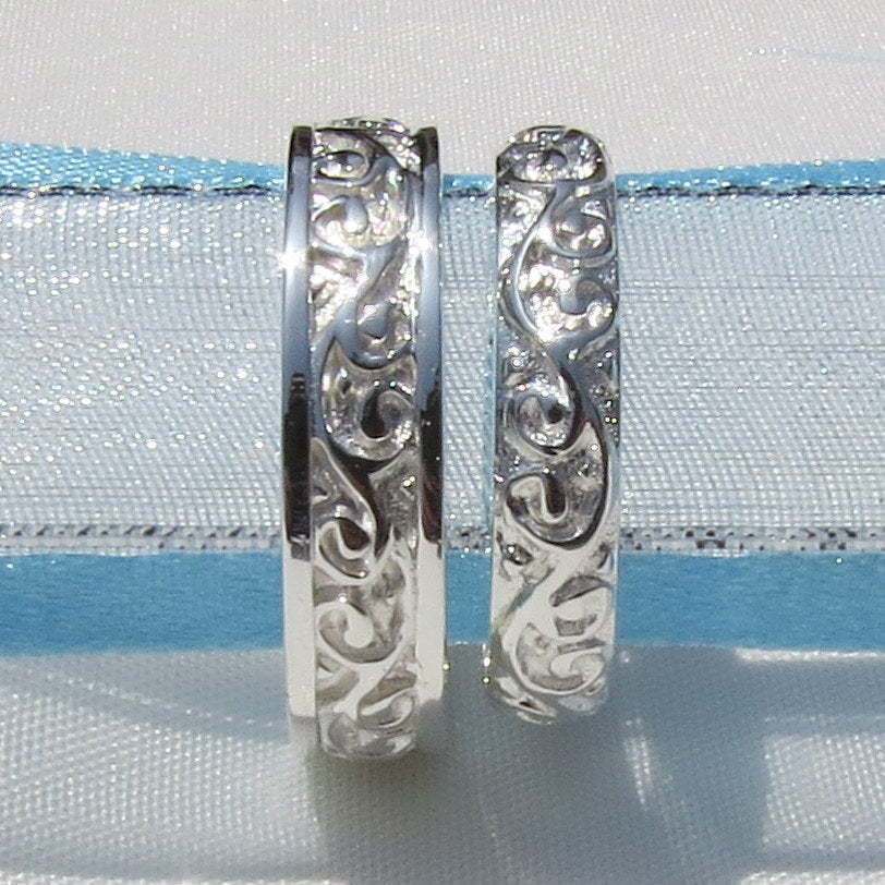 Alianzas AL 021 en Plata Ley Labradas Acabado Mate y Brillante