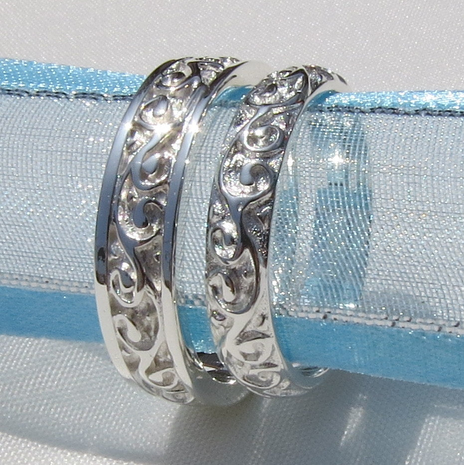 Alianzas AL 021 en Plata Ley Labradas Acabado Mate y Brillante