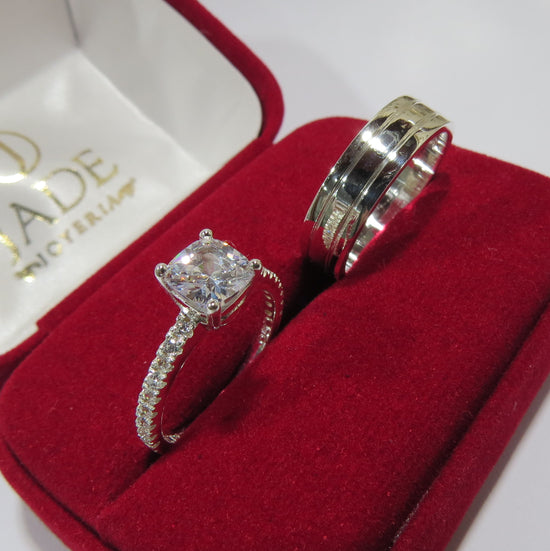 Alianzas AL 027 Sortija y Aro para Ambos en plata – Jade18k