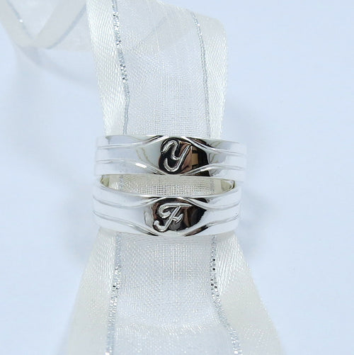 Alianzas de boda con Iniciales Personalizado