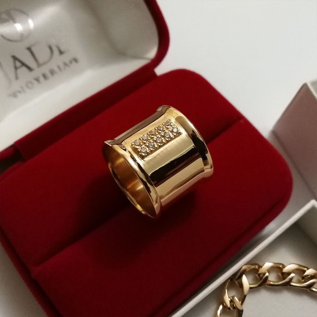 Anillo Ancho Oro 18k