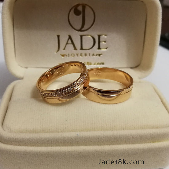 Alianzas aros de boda Complemento Perfecto en oro 18k – Jade18k (vista 2)