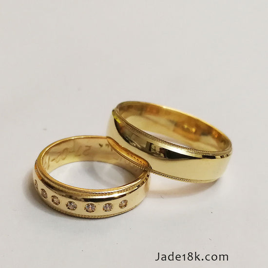 Alianzas aros de boda Eres Mi Destino Oro 18k – Jade18k (vista 2)