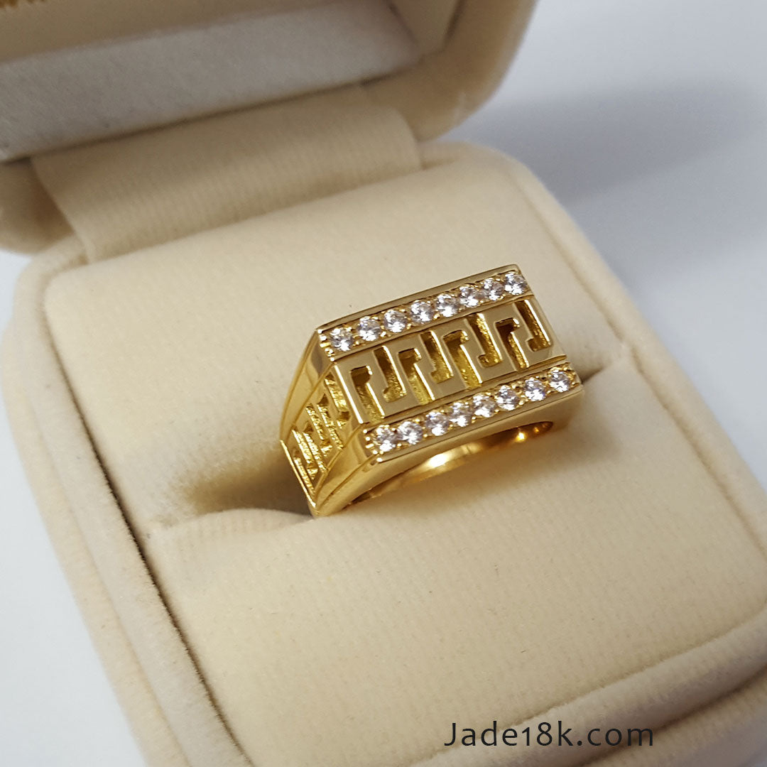 Anillo chevalier Inca en oro 18k
