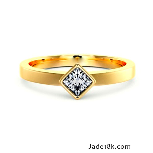 Anillo Rombo de compromiso en Oro 18k