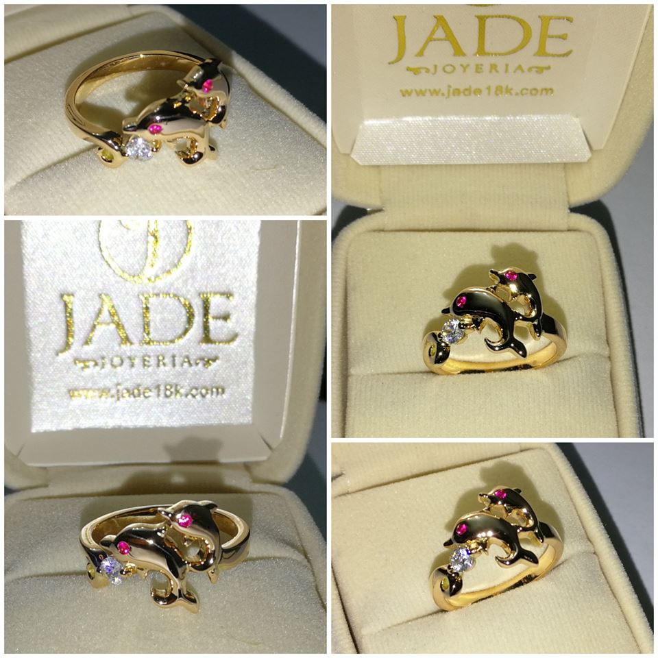 Anillo Delfines Love Oro de 18k