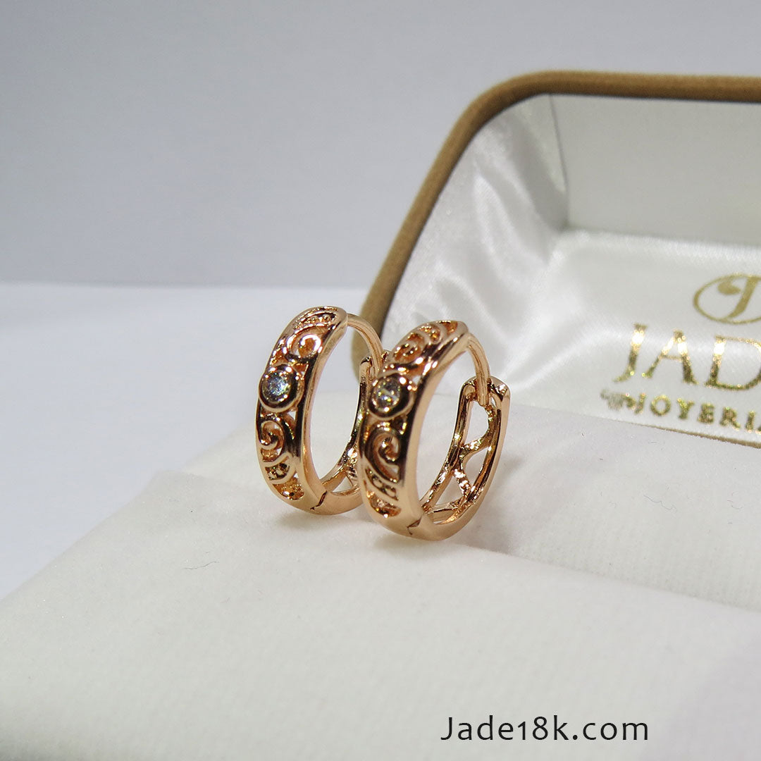 Aretes argolla en oro 18k