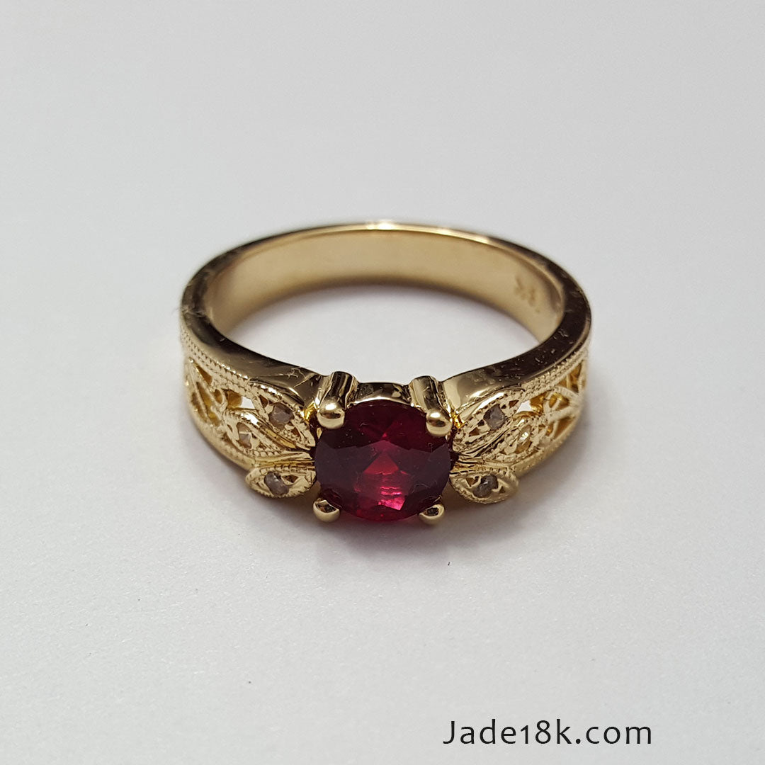 Anillo Rojo 18k