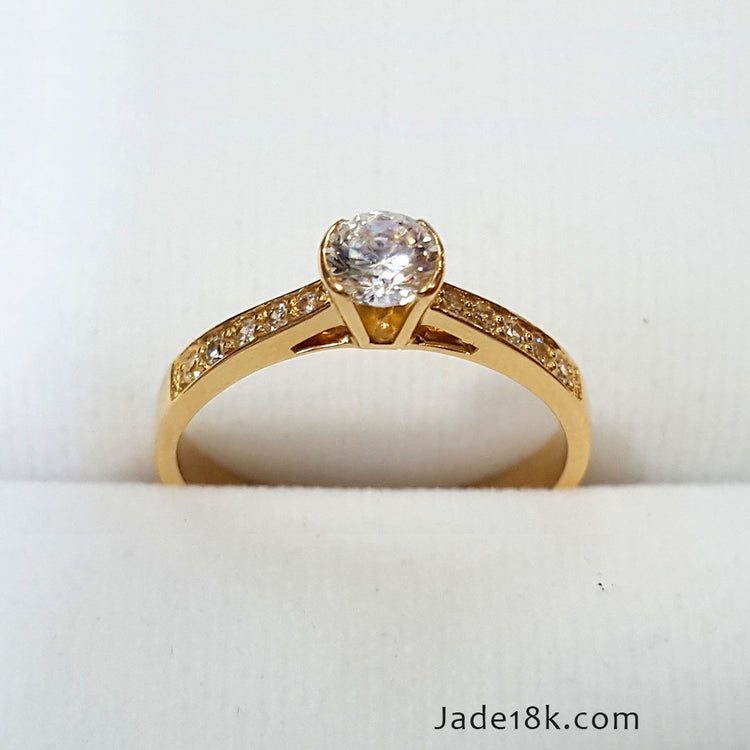 Anillo de Compromiso con Moissanite "Siempre tú" en oro 18k – Jade18k (vista 2)