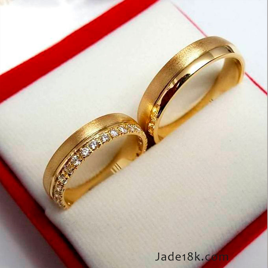 Aros de matrimonio Enny en oro de 18k