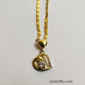 Dije Corazon Piedra Blanca Oro de 18k