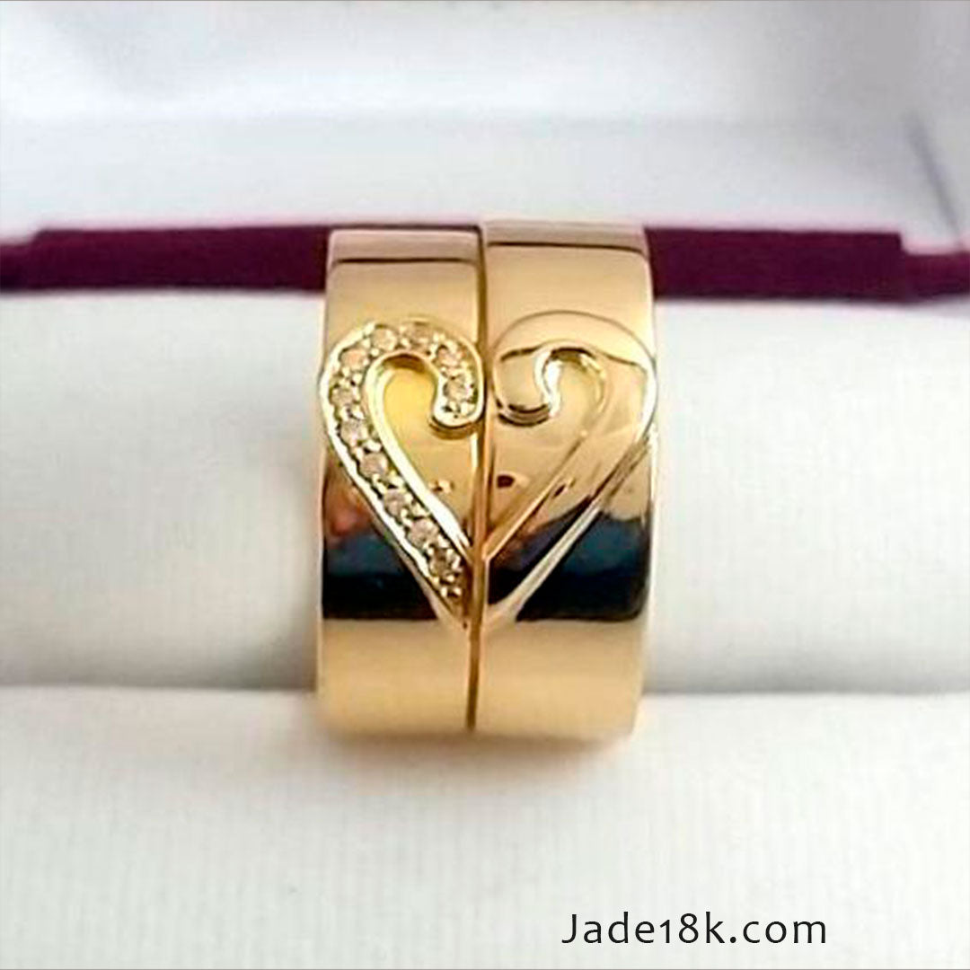 Aros de matrimonio Love en oro de 18k