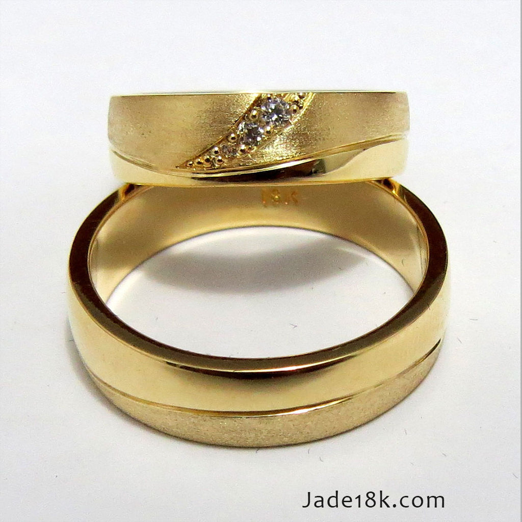 Aros de matrimonio Iris en oro de 18k