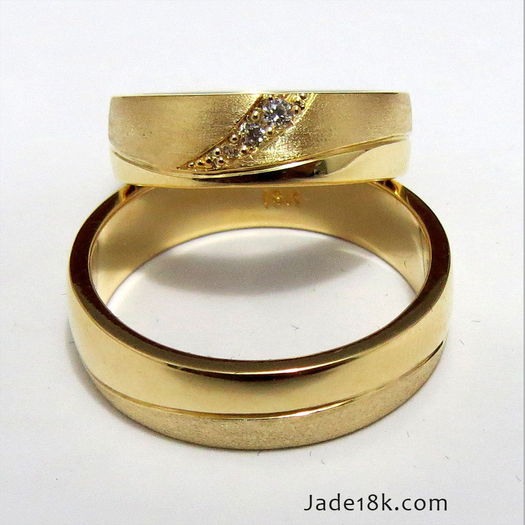 Aros de matrimonio Iris en oro de 18k
