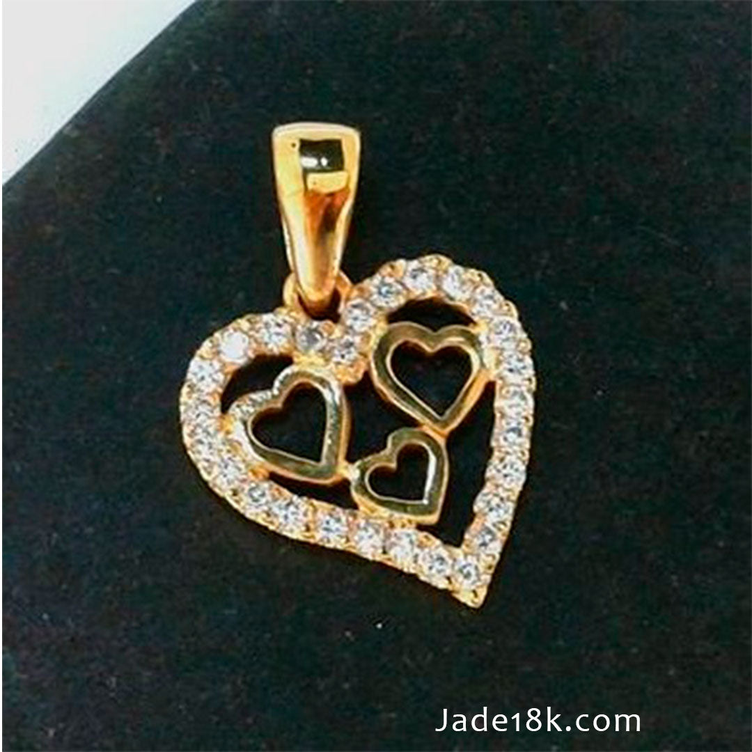 Dije para Dama Corazones Oro 18k