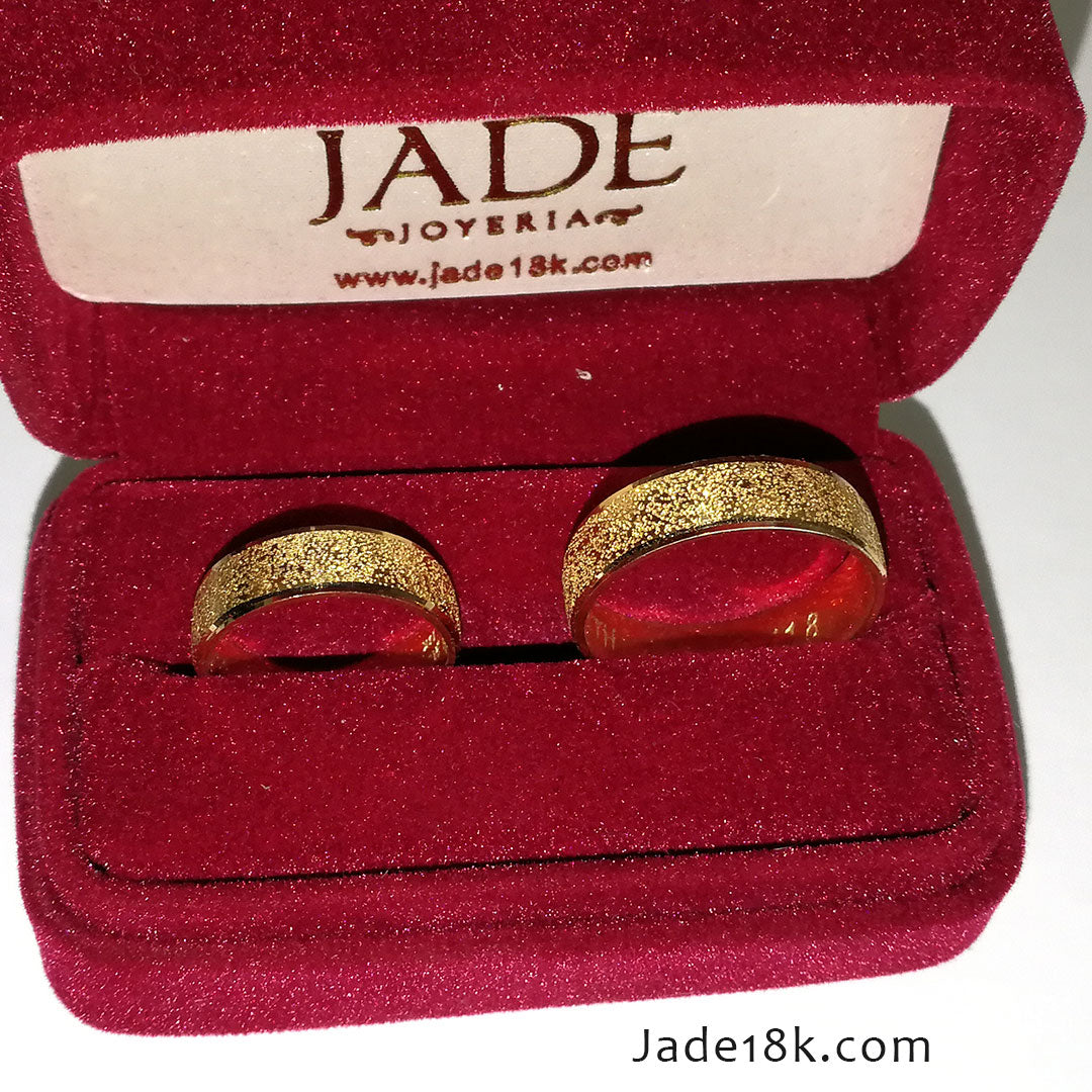 Alianzas aros de boda Escarcha y Brillo Oro de 18k