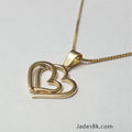Dije de Corazon doble para Dama Oro 18k