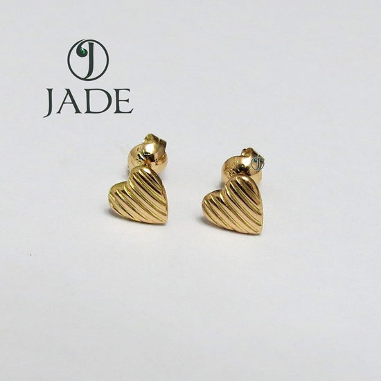 Aretes Corazón Oro 18k – Jade18k
