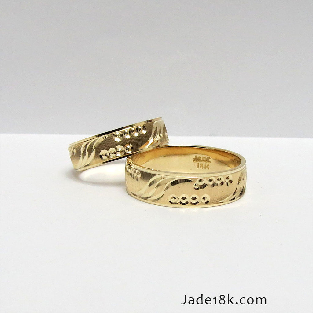 Alianzas aros de boda Efecto Diamante Oro de 18k