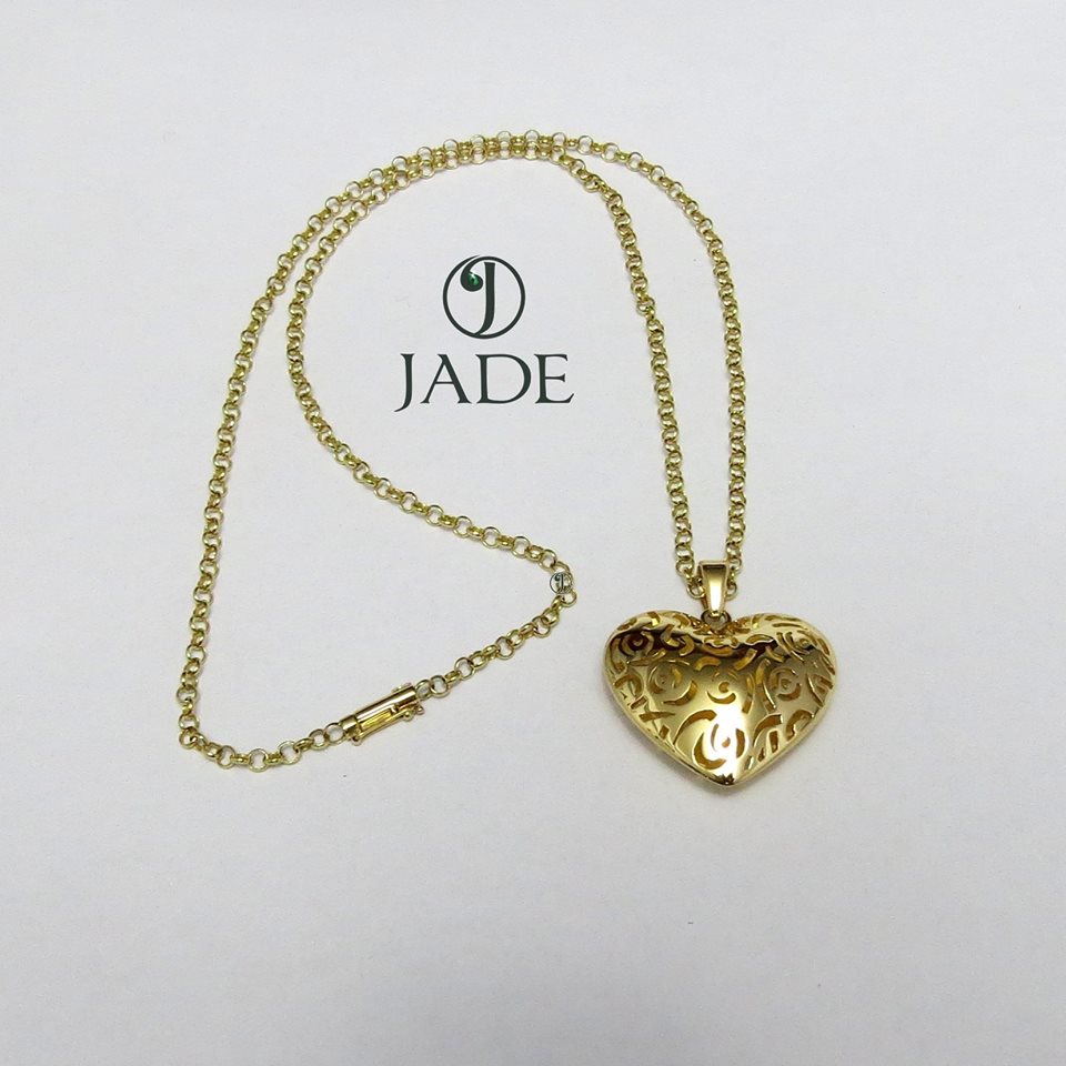 Dije Corazón Globo Calado Oro de 18k