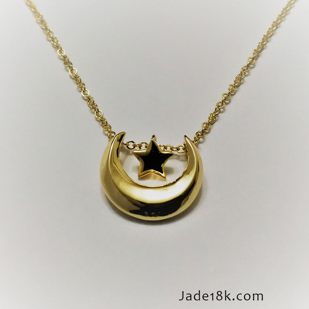 Dije Luna y Estrella Oro de 18k