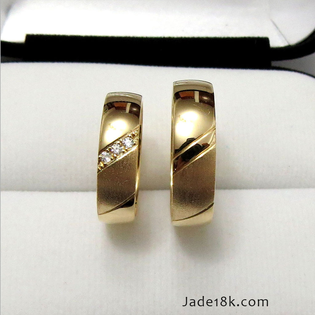Aros de matrimonio Rosi en  Oro de 18k
