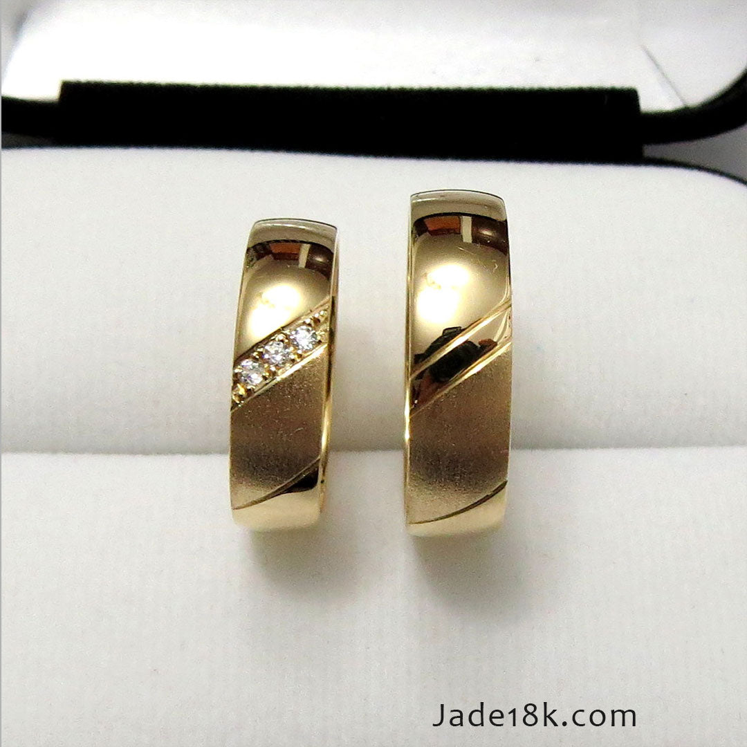 Aros de matrimonio Rosi en  Oro de 18k