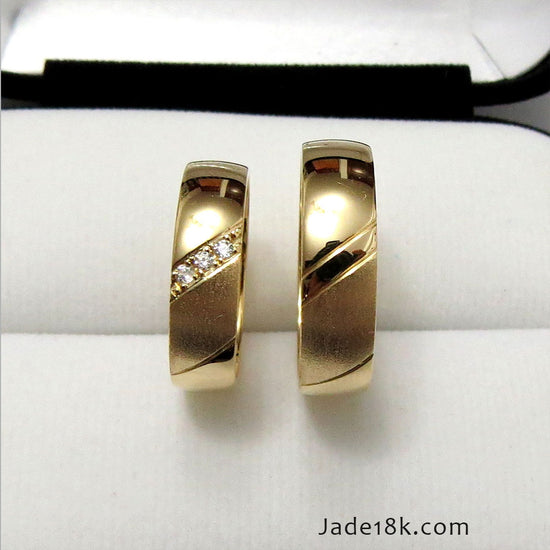 Aros de matrimonio Rosi en Oro 18k – Jade18k (vista 2)