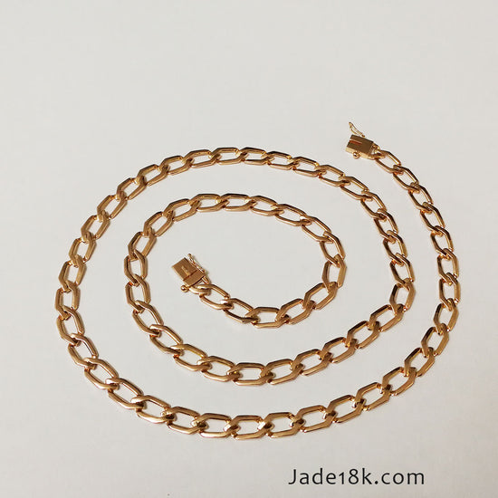 Cadena Hexagonal Oro 18k – Jade18k