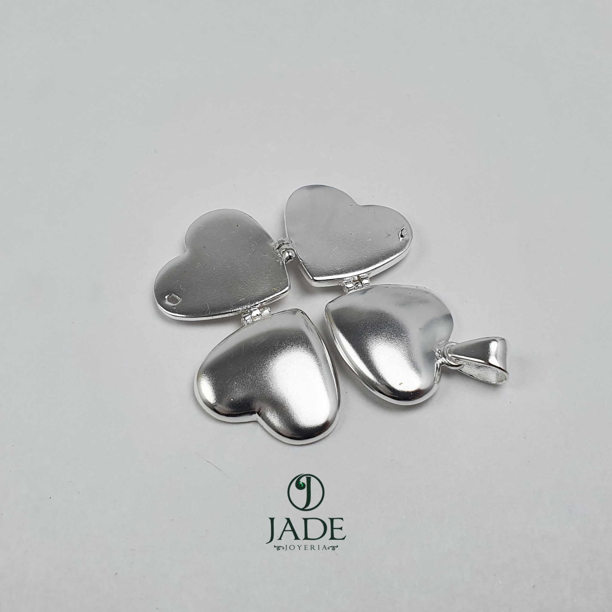 Relicario de corazón para 4 fotos en plata fina