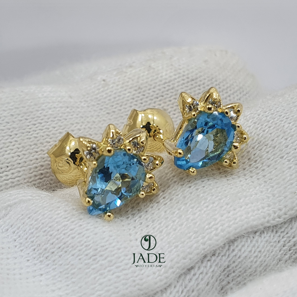 Aretes con piedra topacio