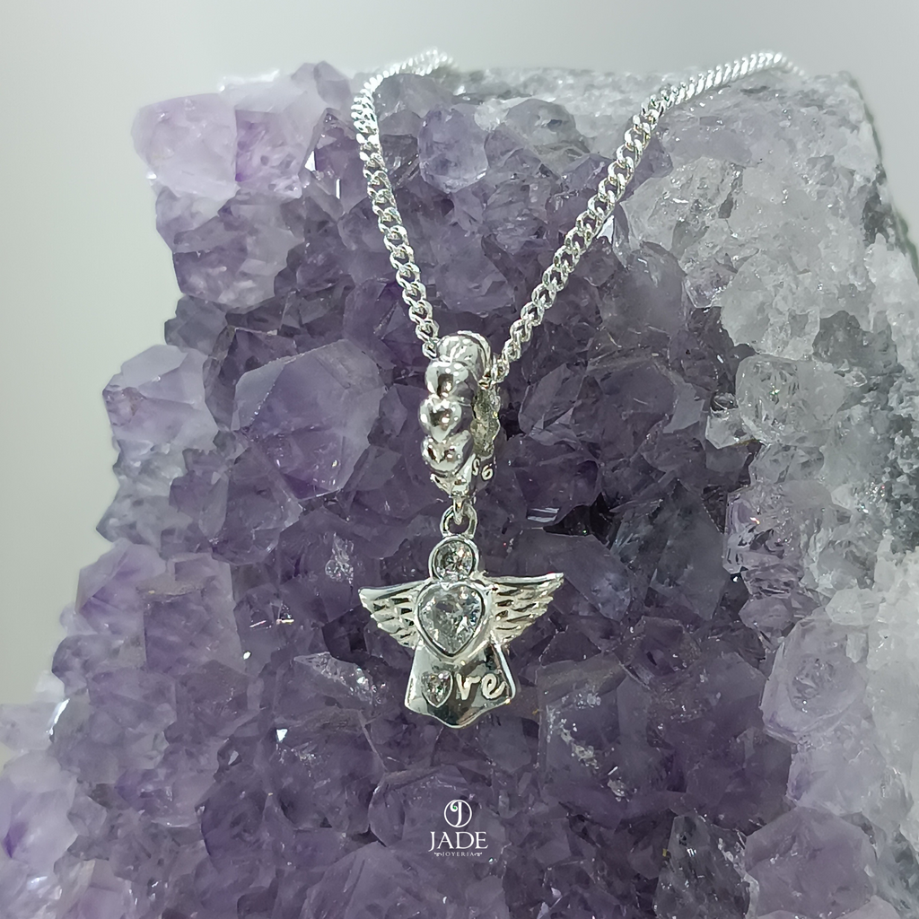 Dije de angel love en plata fina