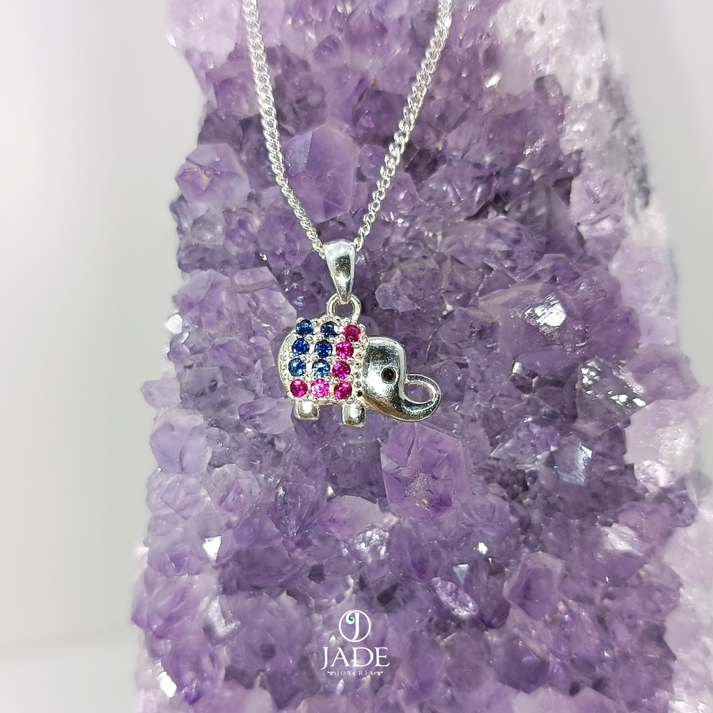 Cadena con dije de elefante en plata fina