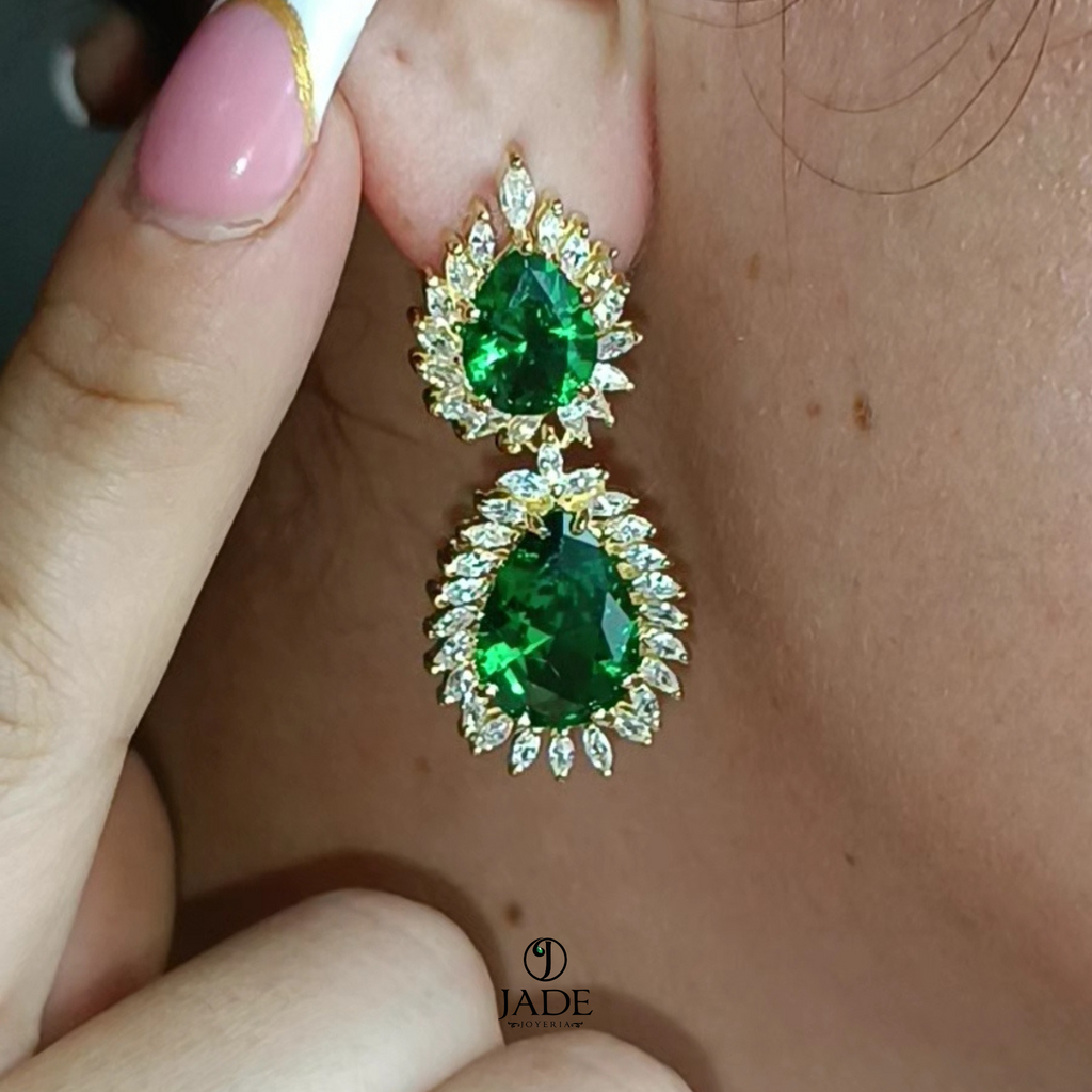 Aretes circón verde