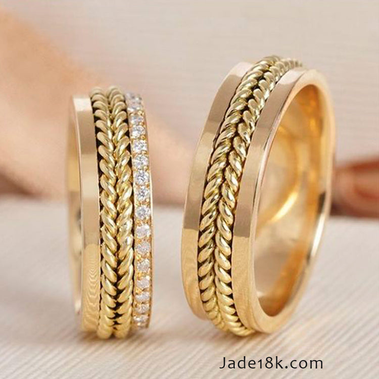 Aros de matrimonio Perfecta Compañia en oro 18k – Jade18k (vista 2)