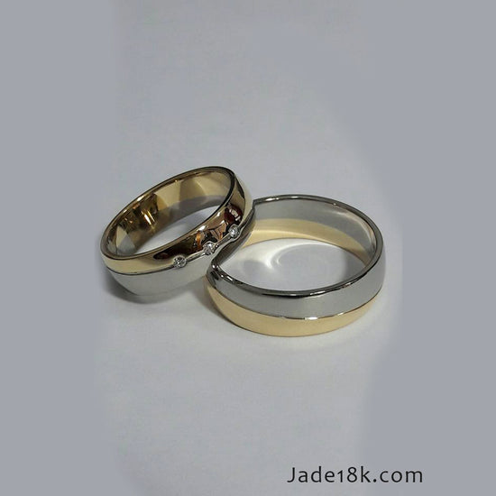 Alianzas aros de boda Bicolor Love Oro 18k – Jade18k (vista 2)