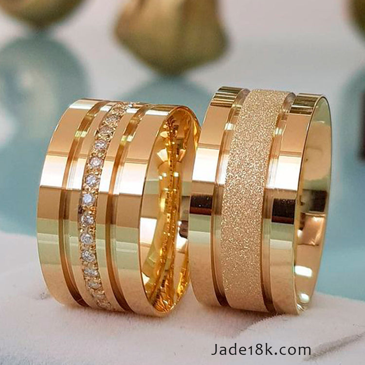 Aros de Boda "Poderoso Amor" en oro 18k – Jade18k (vista 2)