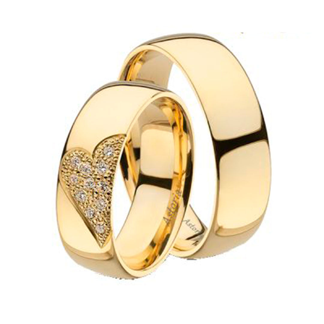 Aros de matrimonio Mi Corazón en Oro de 18k