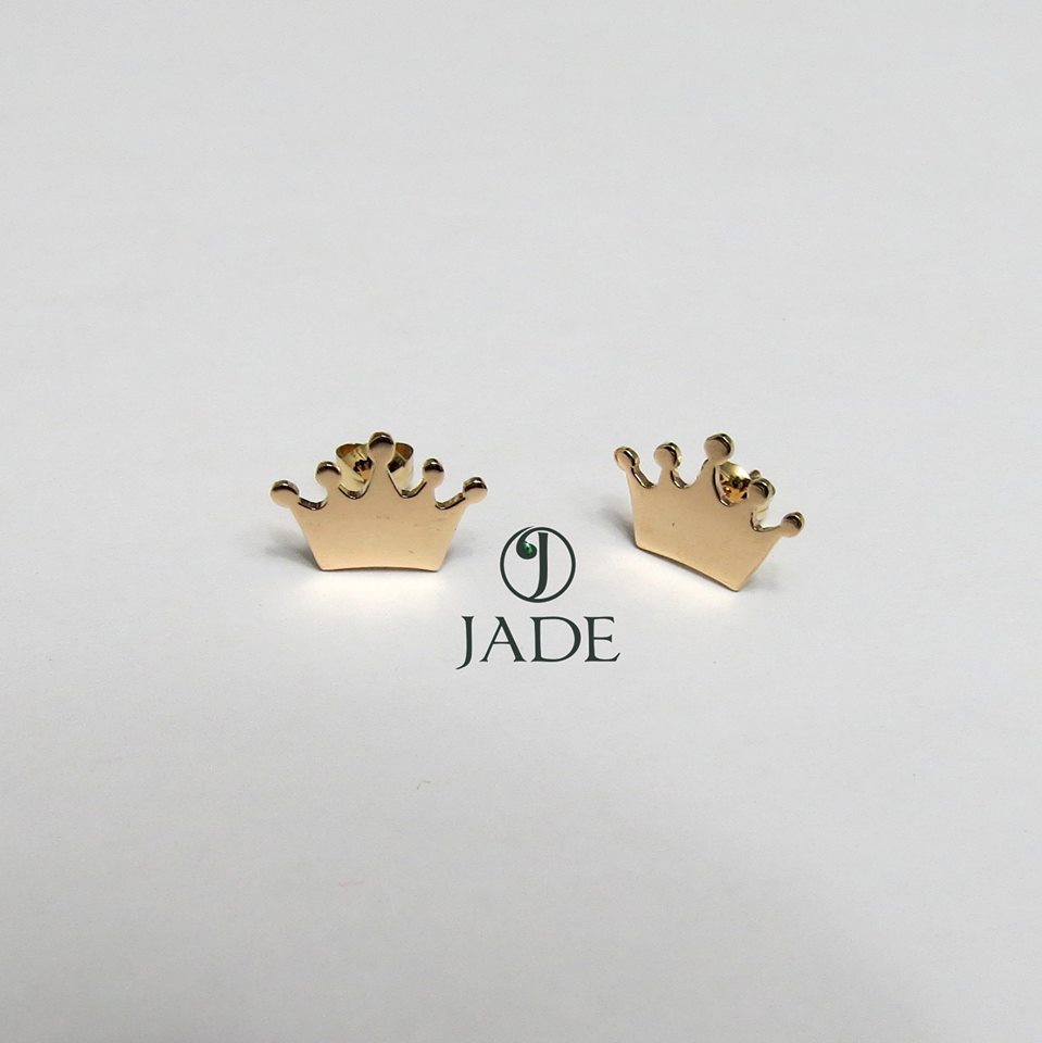 Aretes Queen de niña Oro de 18k