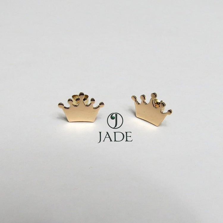 Aretes Queen de niña Oro 18k – Jade18k