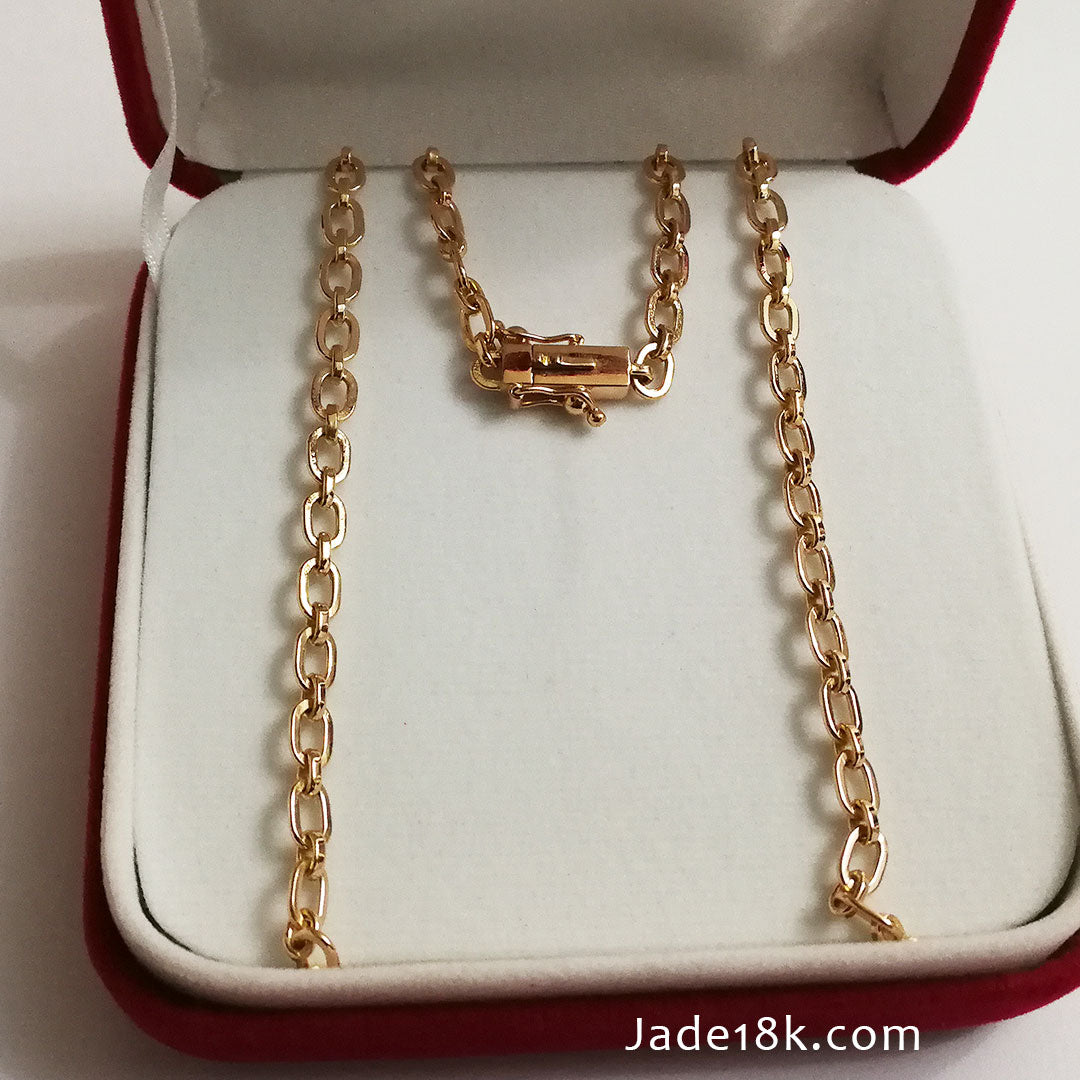 Cadena Unisex Broche Cajon Oro de 18k