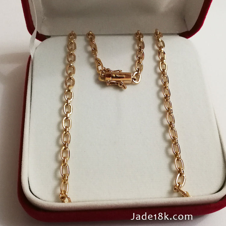 Cadena Unisex Broche Cajon Oro 18k – Jade18k