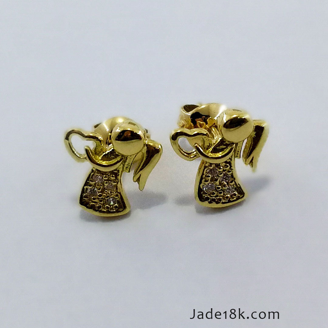 Aretes Angel Oro de 18k