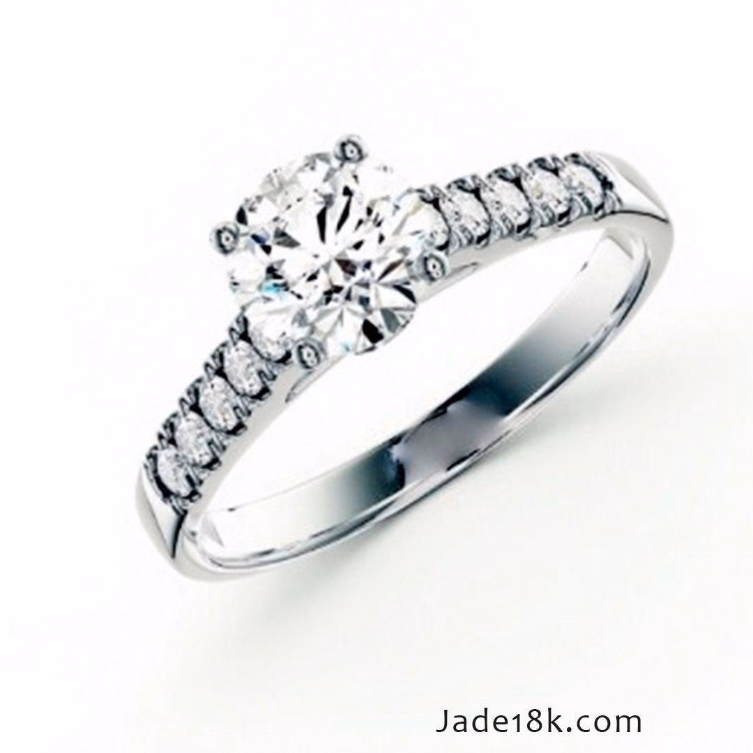 Anillo de Compromiso con Piedras Brillantes Plata Ley