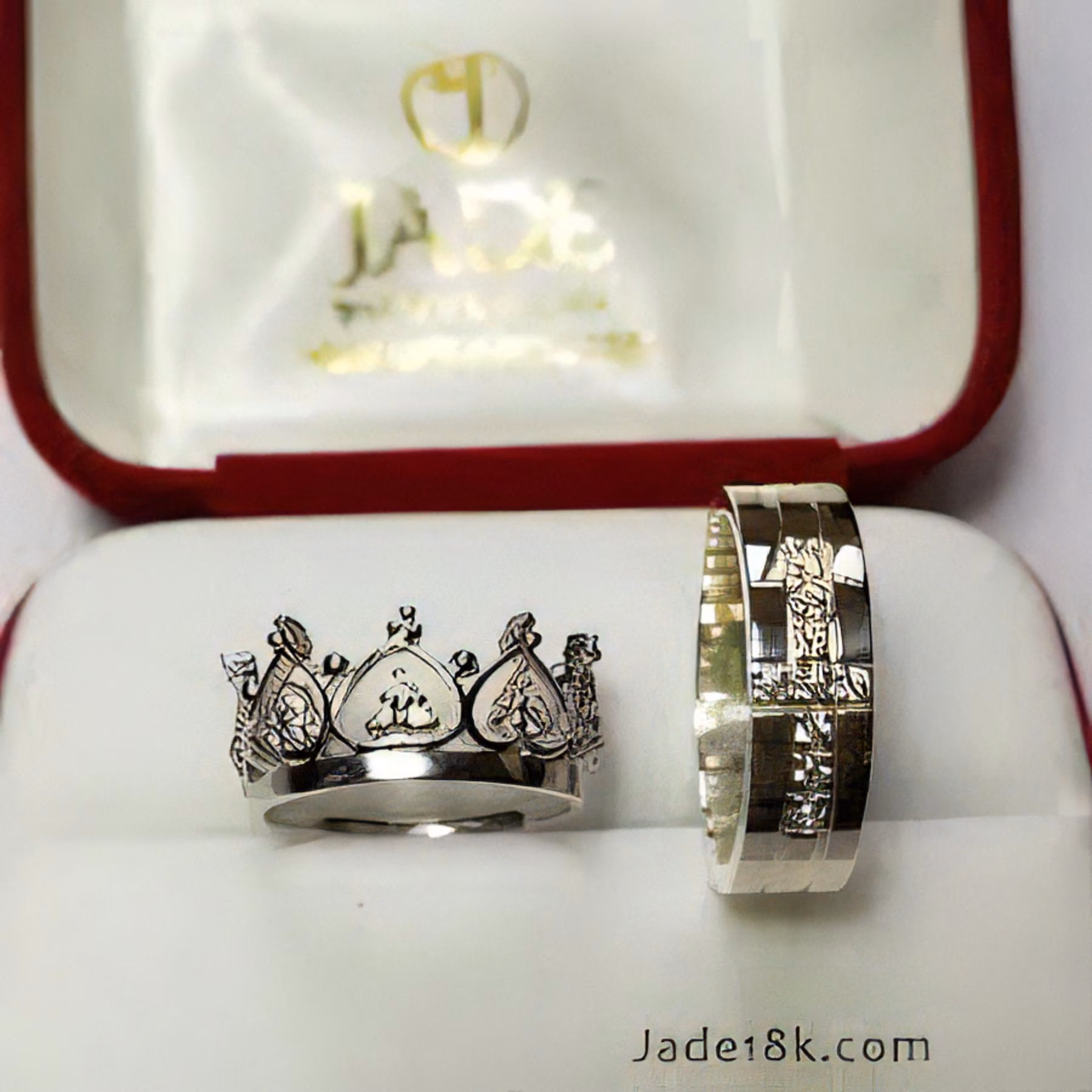 Anillo de compromiso Lluvia Azul en Oro de 18k