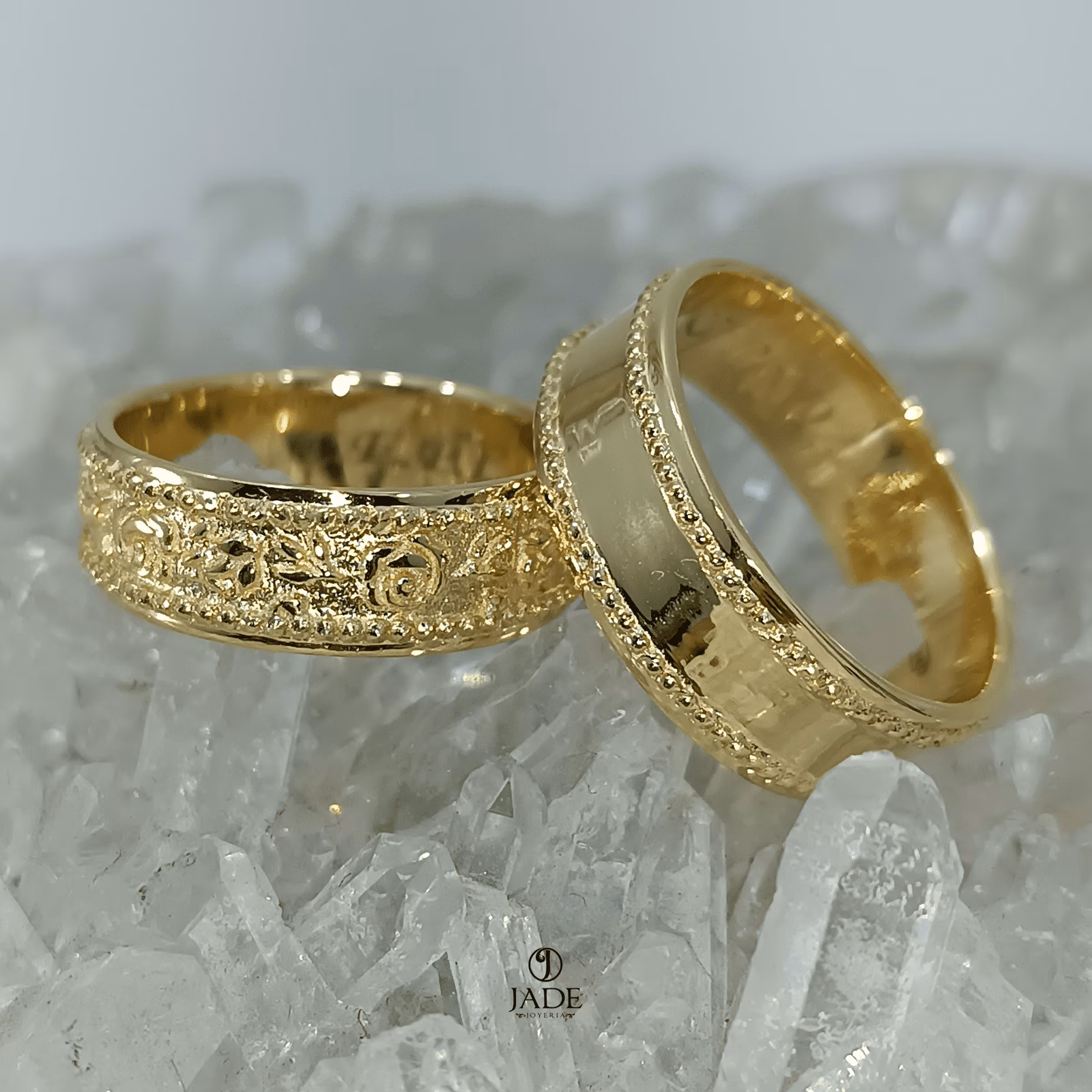 Aros de boda Rosa en oro de 18k