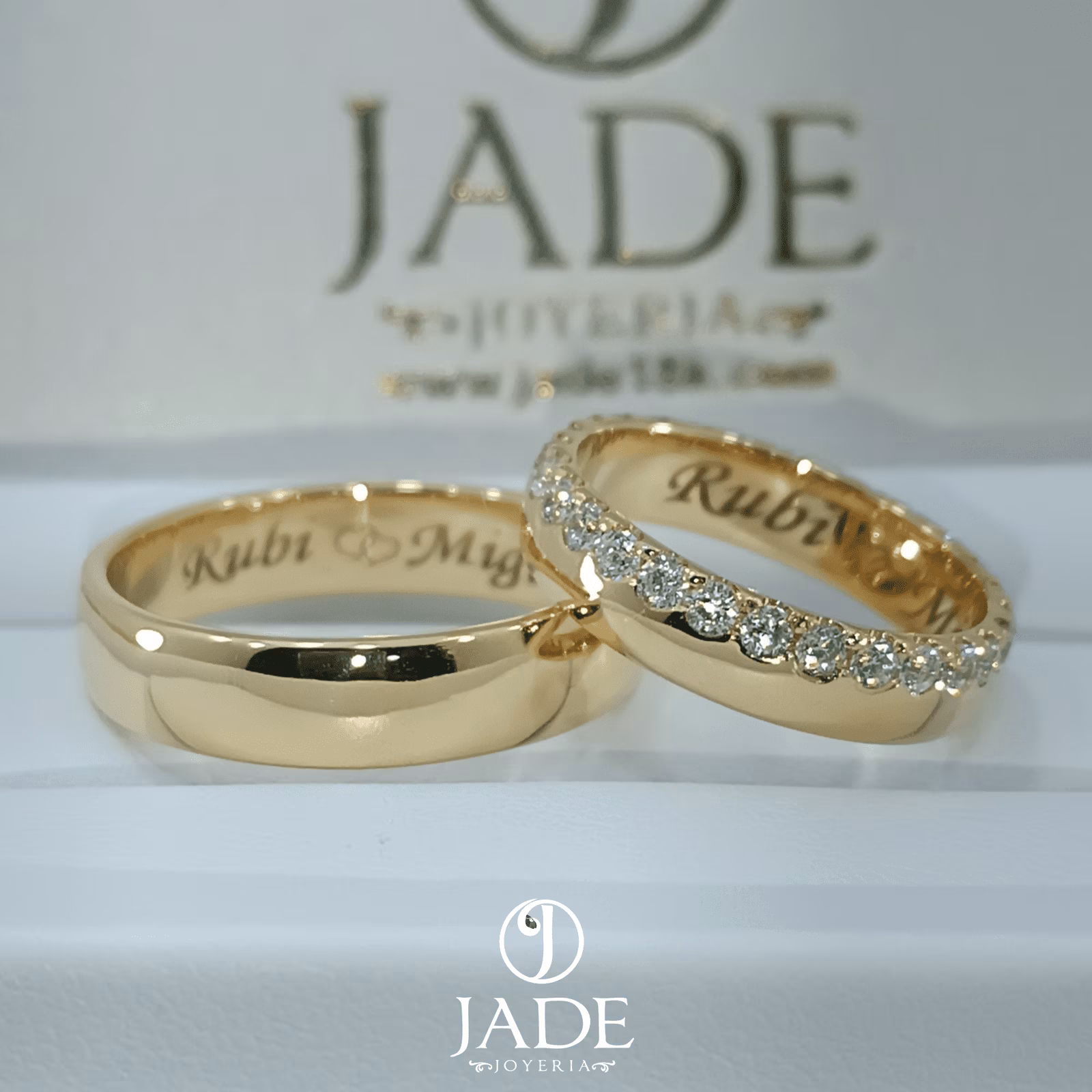 Aros Rubi de Matrimonio en oro 18k